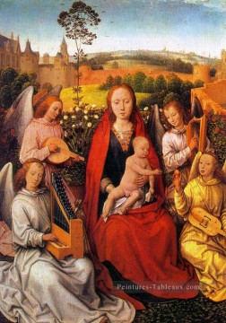 Vierge à l’Enfant avec des Musiciens Anges 1480 hollandais Hans Memling Peinture à l'huile